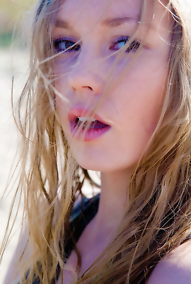 Tiny, skinny, lovely teenie Caesaria outdoors
